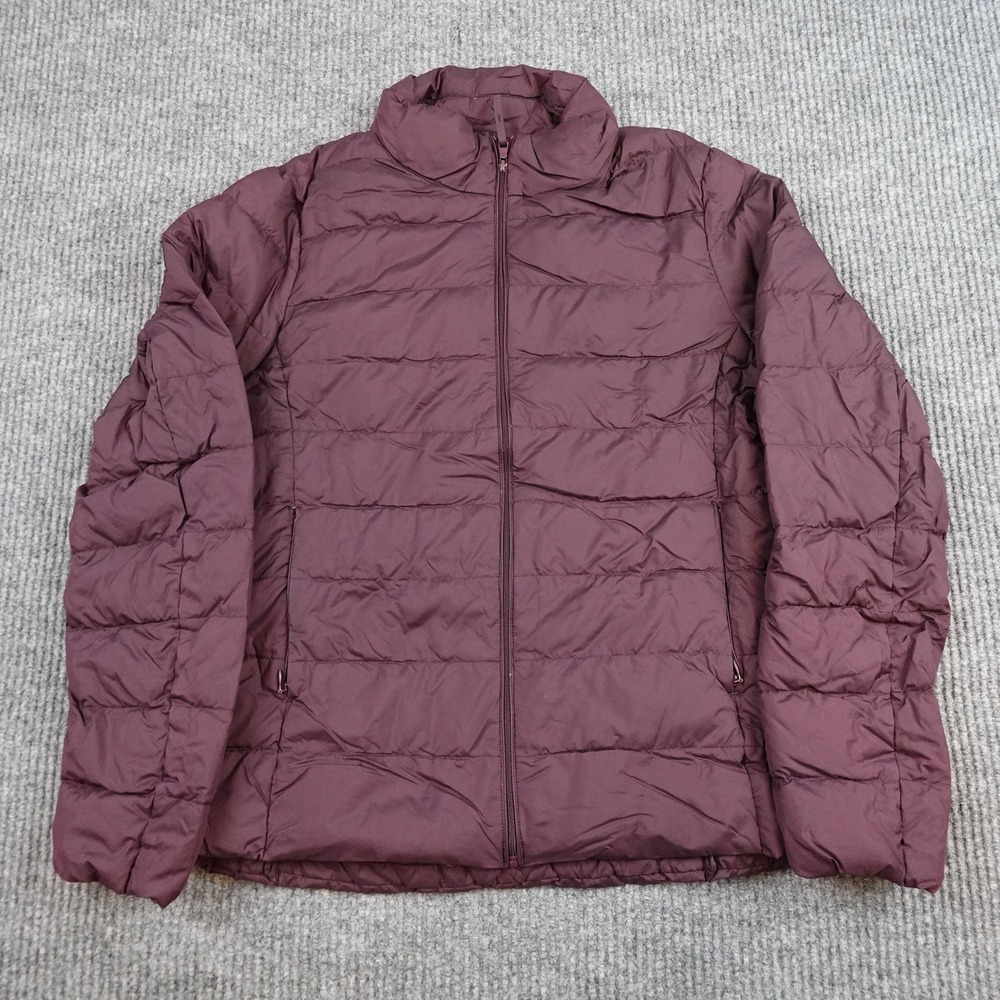 Uniqlo Down Jacket Womens Medium Purple Lightweight Puffer Full Zip Packable